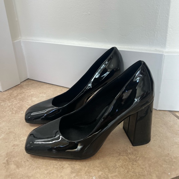 H&M NEW black block heels size 6.5 37 - Picture 3 of 4